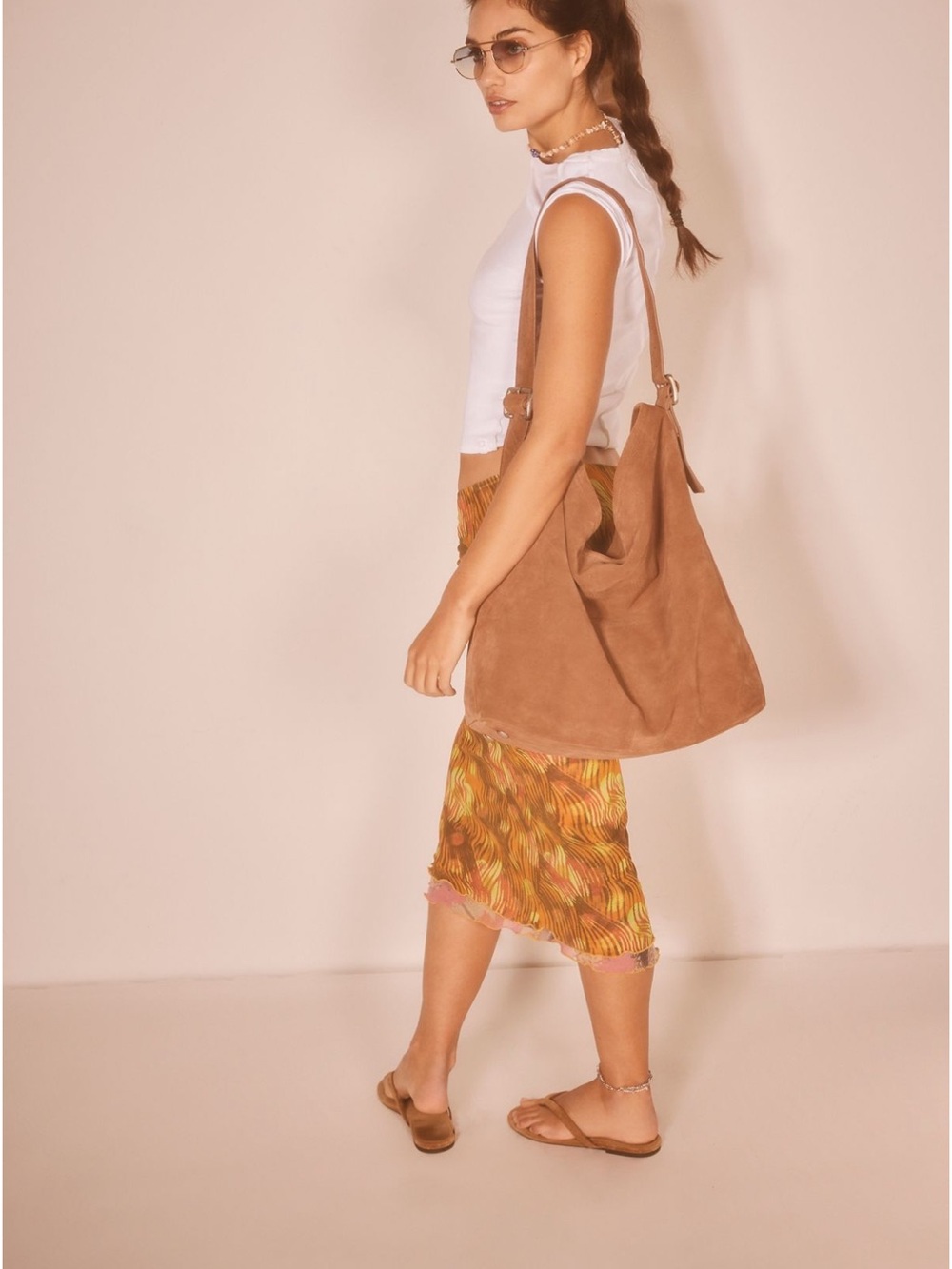 We The Free x Free People Honor Suede oversized Hobo tote